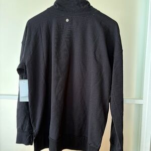 Zella Funnel Neck Pullover Black NWT Sz M